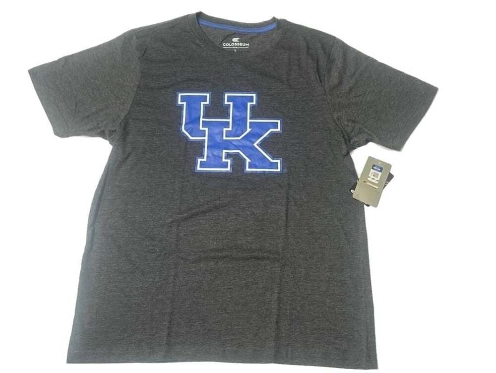 NWT Colosseum Kentucky Wildcats Men's Heather Charcoal Logo Lockup T-Shirt